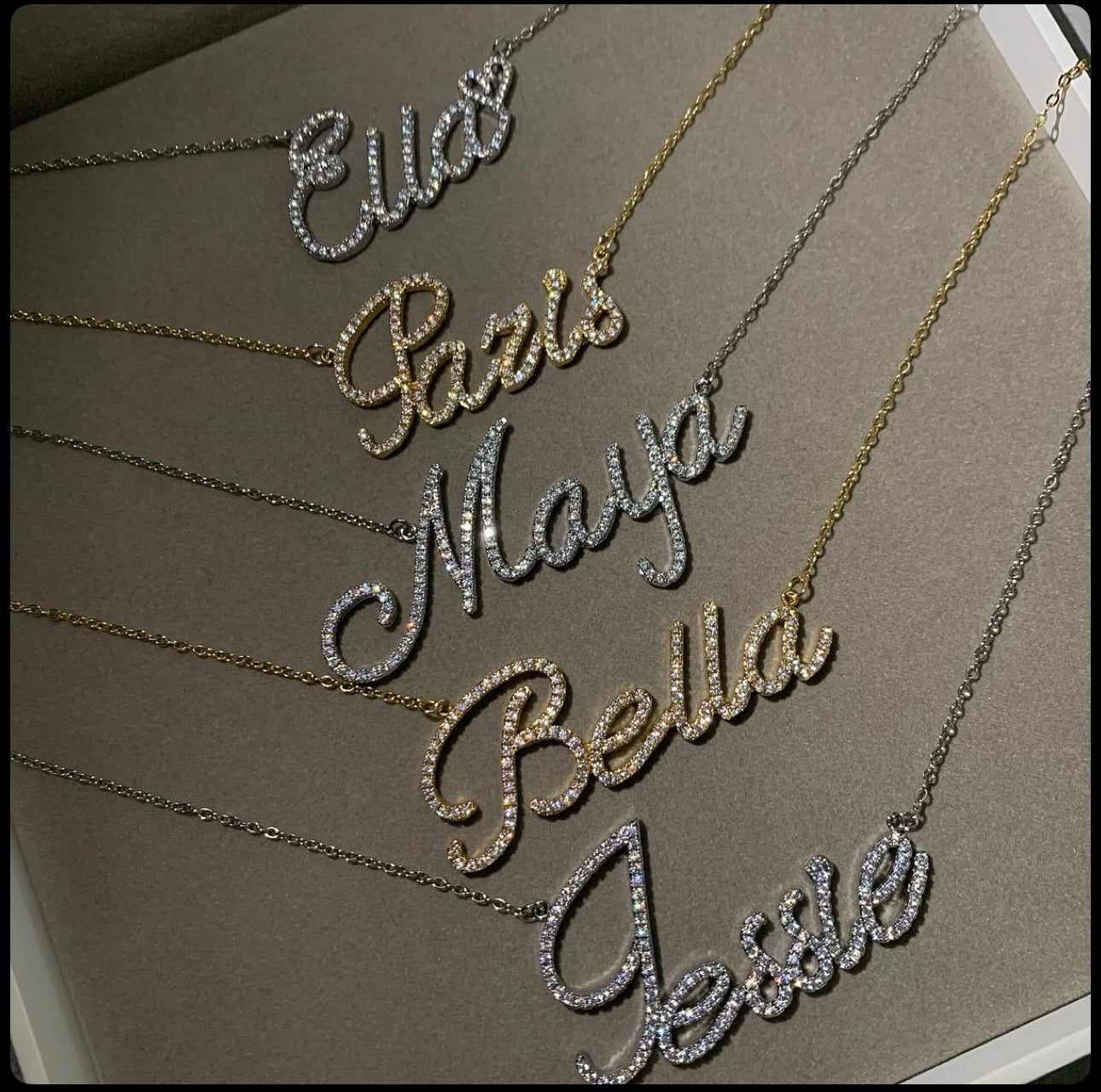 Crystal Single Name necklace