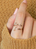 Double Custom Name Finger Ring