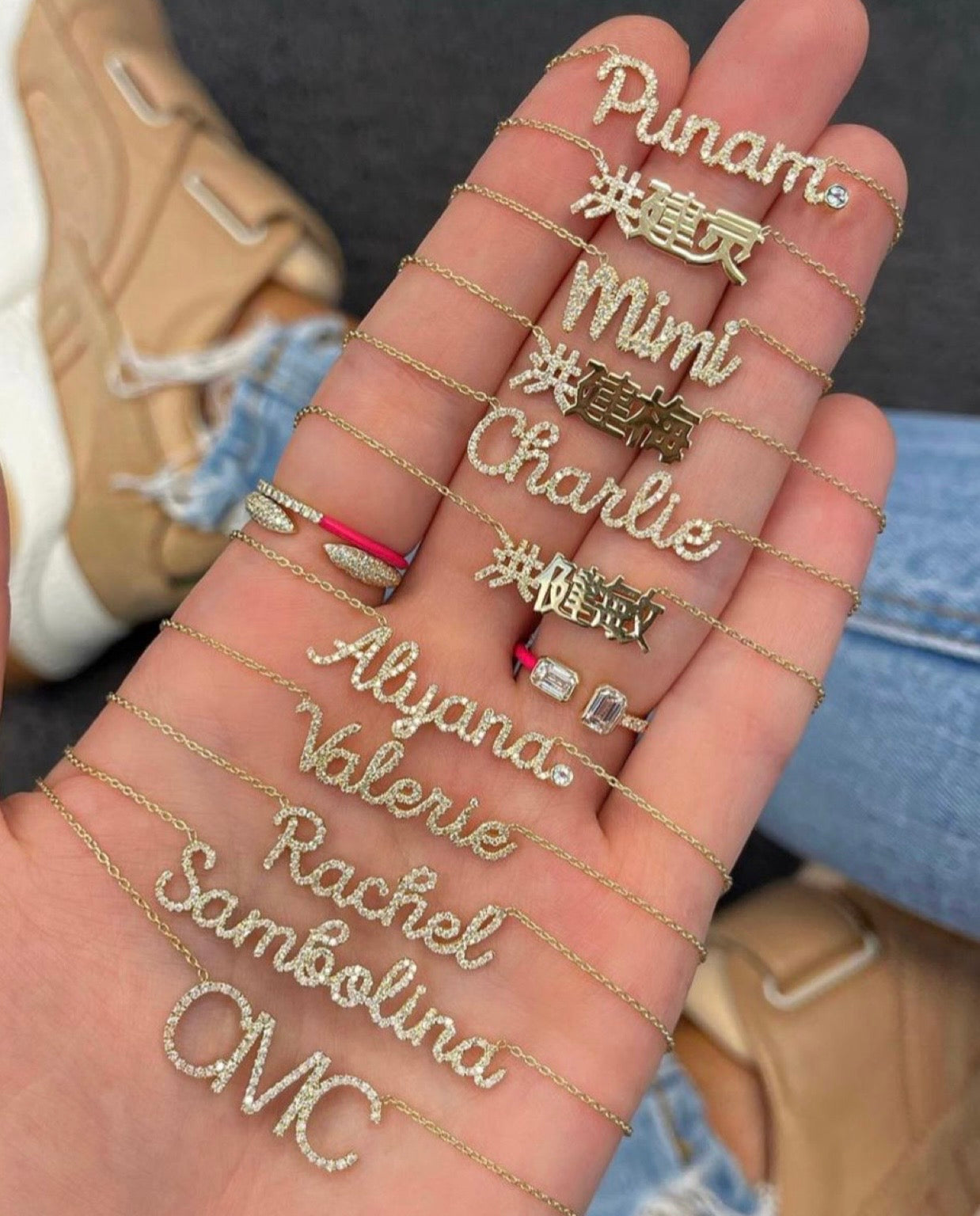 Crystal Single Name necklace